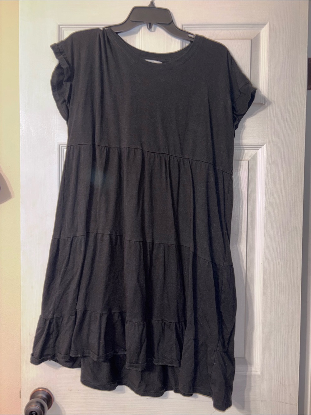 Time and Tru Black Tiered Midi Dress
